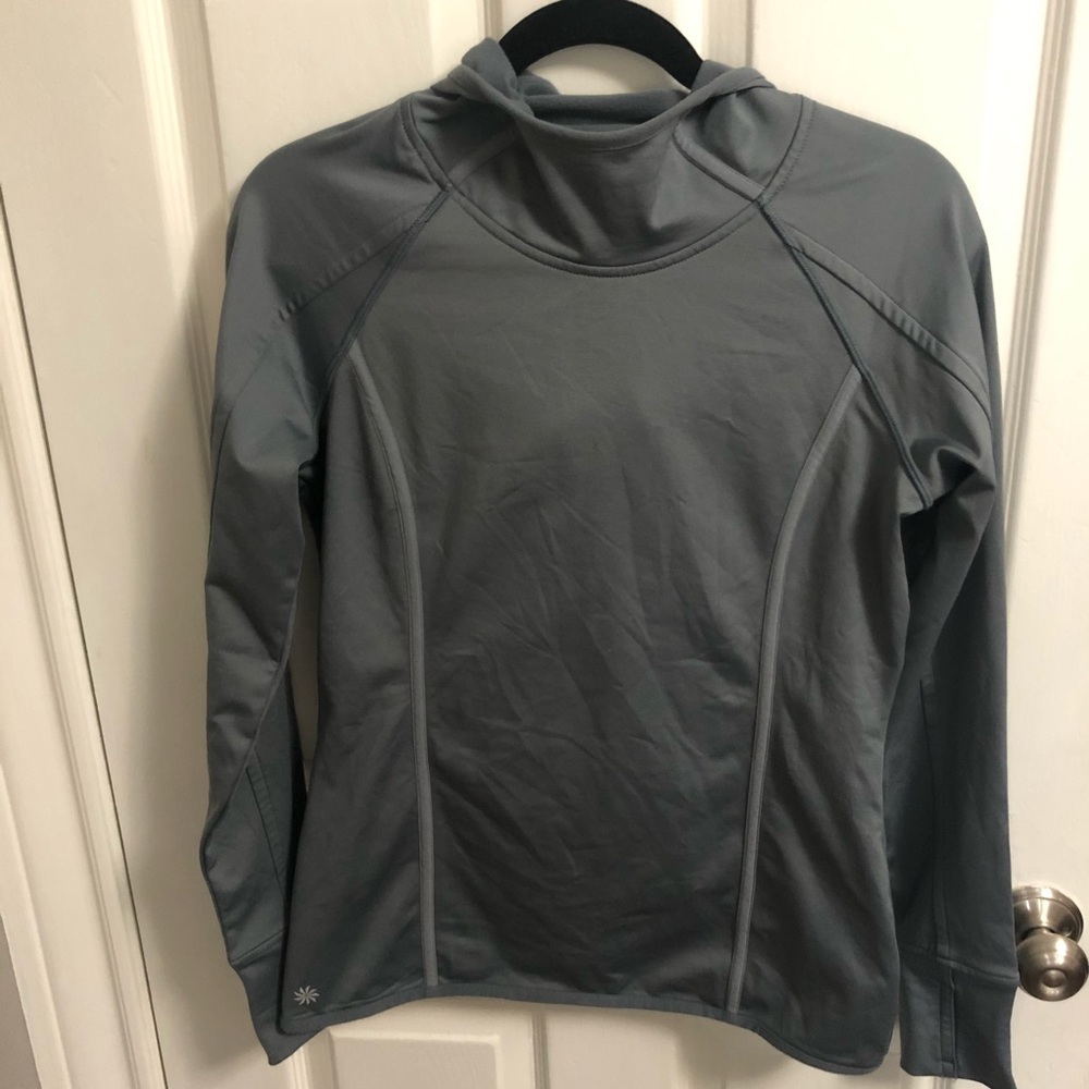 Athleta Gray Plush Tech Running Hoodie Size S